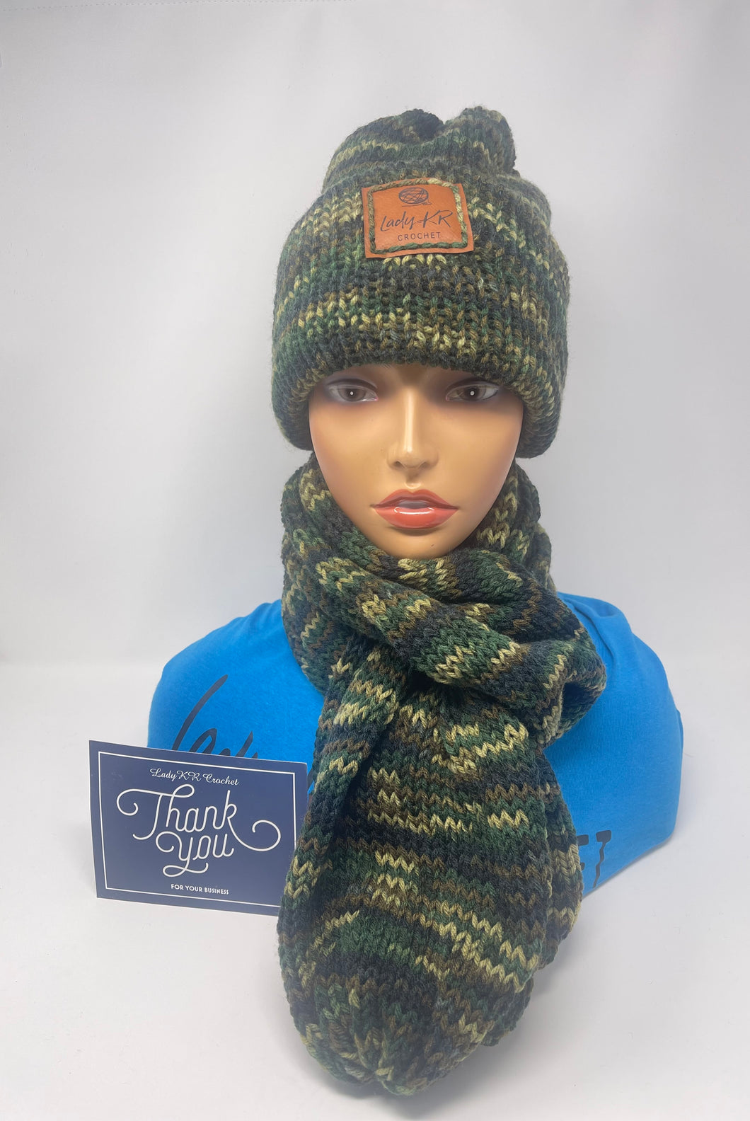 Camouflage Hat and Scarf Set