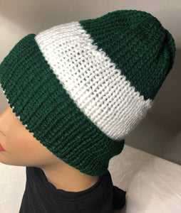 Green and White Reversible Hat