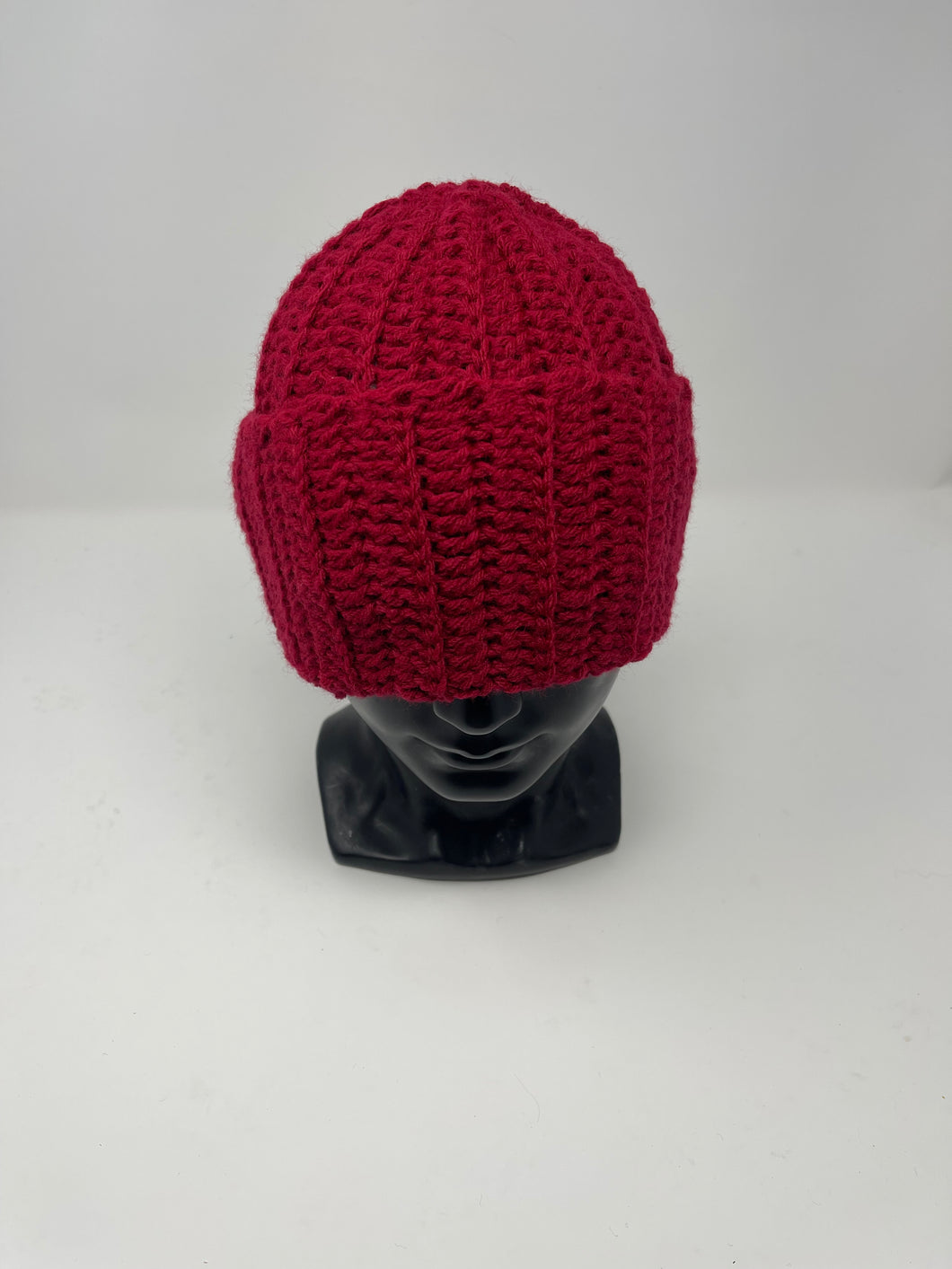 Crochet burgundy hat