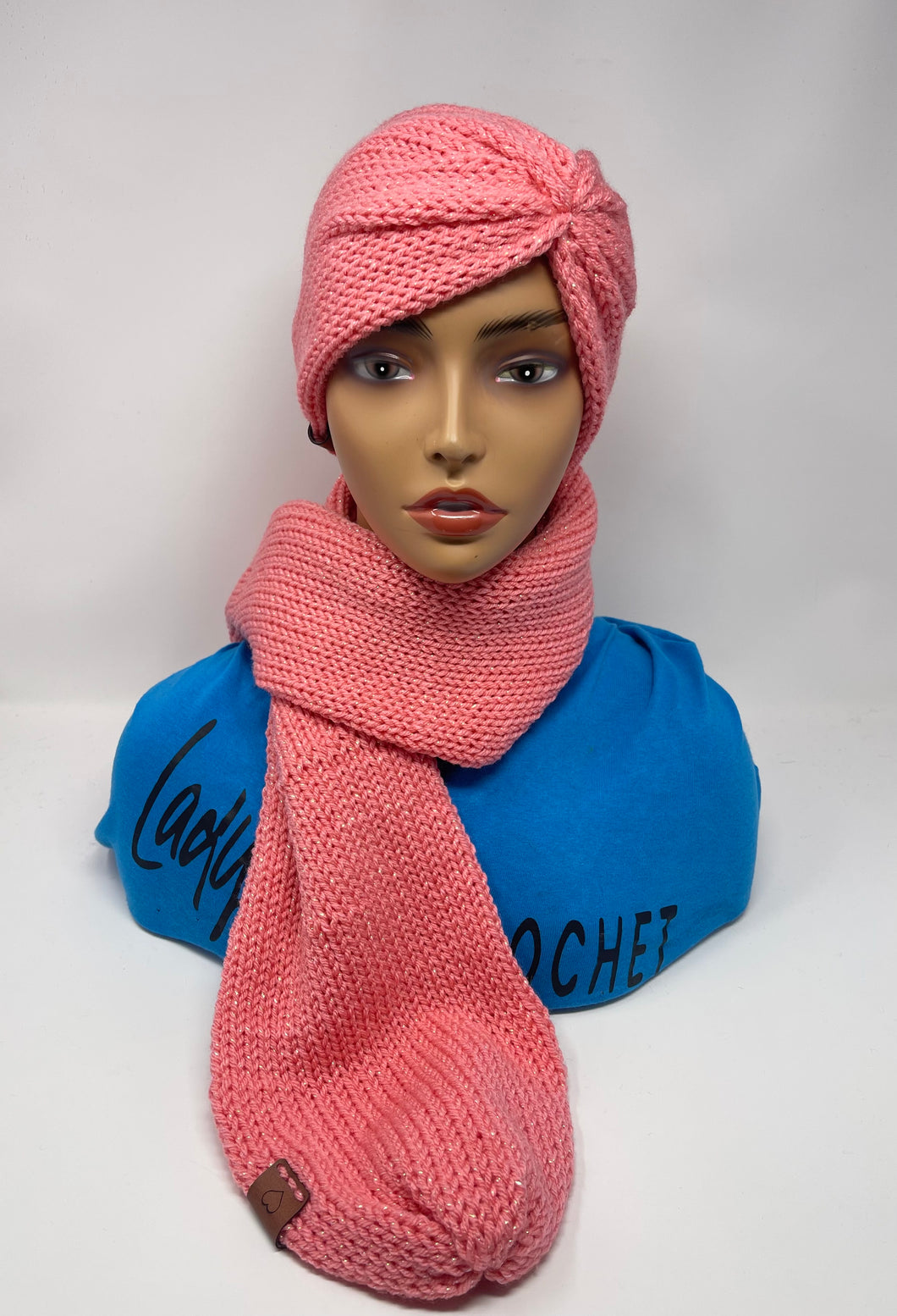 Pink headband and scarf