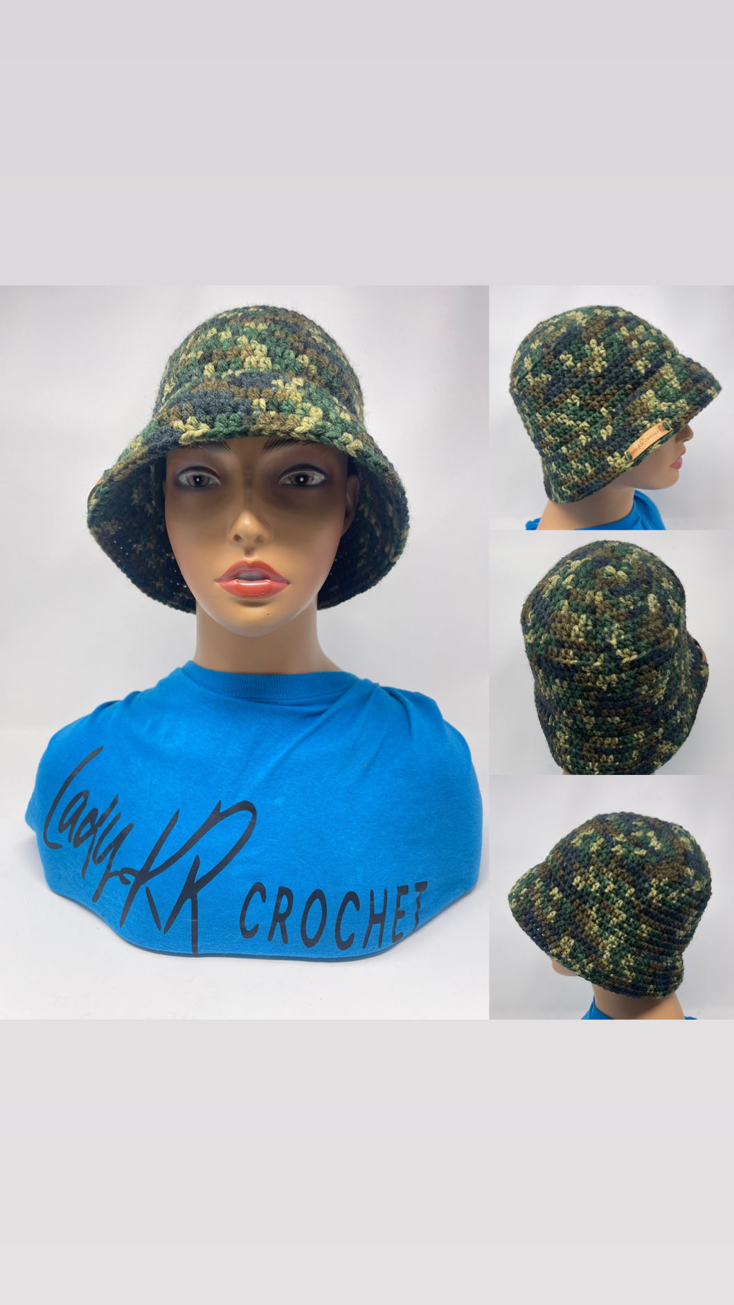 Crochet Camouflage, bucket, hat