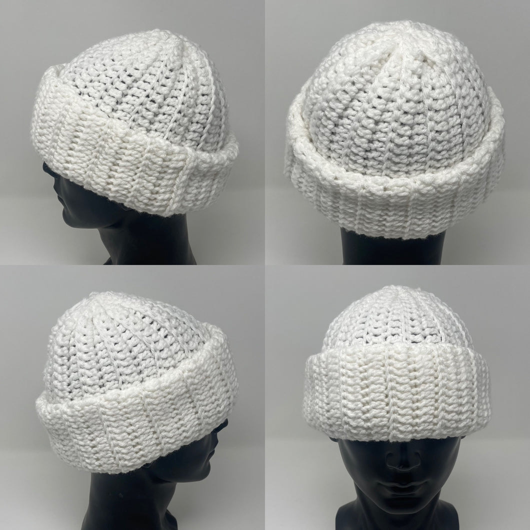 Crochet white hat