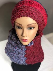 Multi Colored Hat and Cowl Set