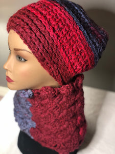 Multi Colored Hat and Cowl Set